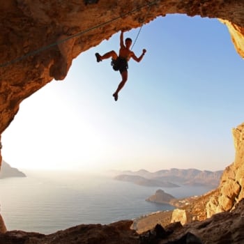 Rock climbing in Kalymnos island, Greece