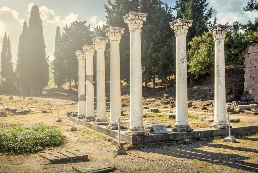 Ancient site of Asclepeion at Kos island in Greece