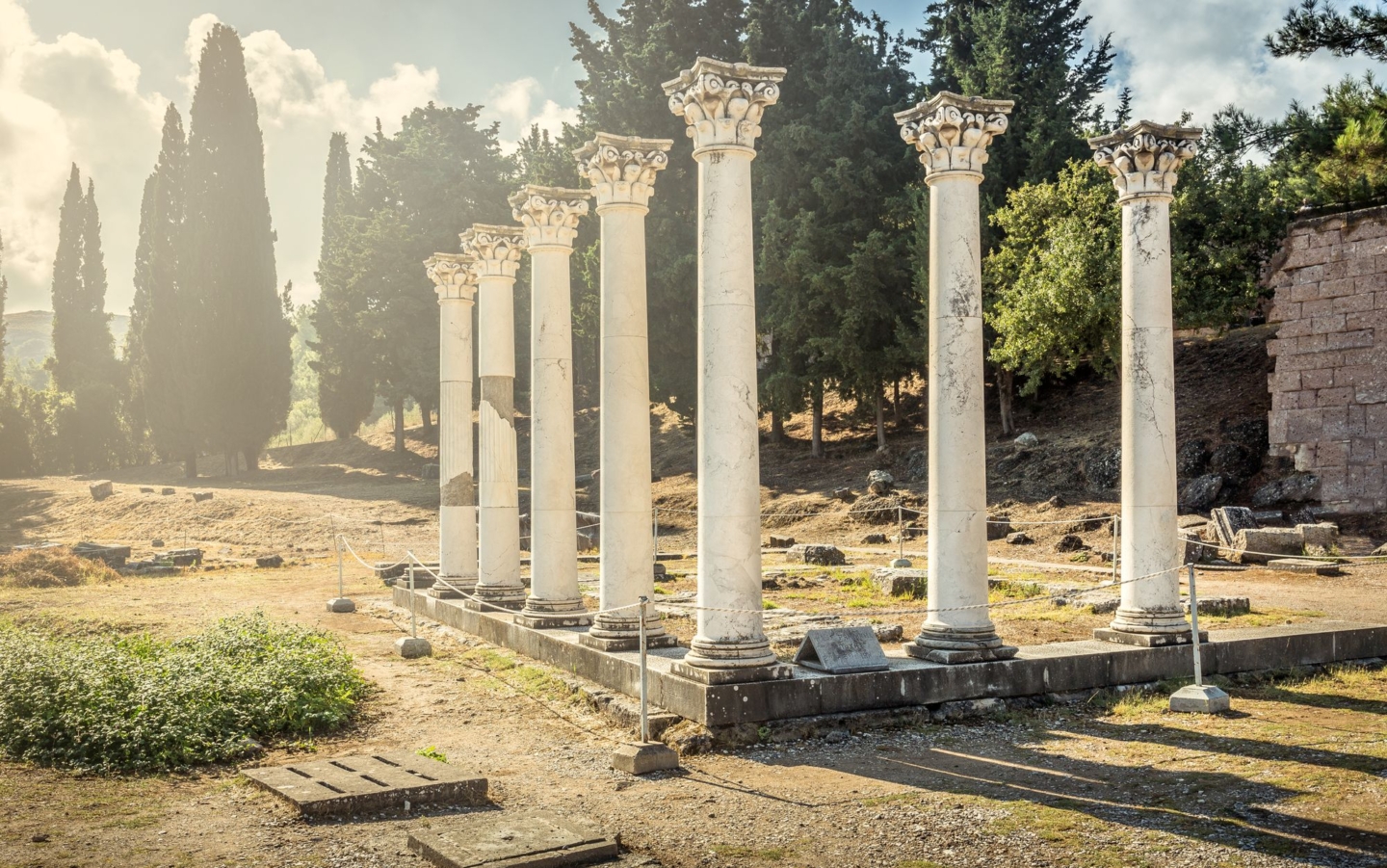 Ancient site of Asclepeion at Kos island in Greece