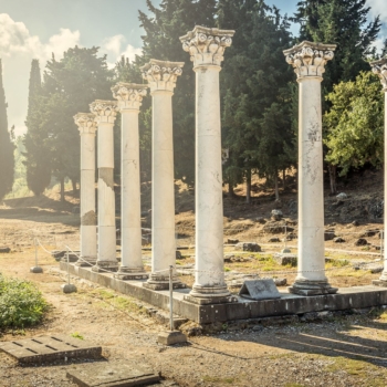 Ancient site of Asclepeion at Kos island in Greece