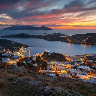 Sikinos Harbour at night