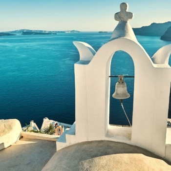 Seaview over the white terrace of Santorini, Cyclades,Greece